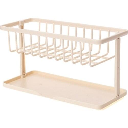 Practical Double Sponge Drain Storage Rack Household Kitchen Cleaning Rack Sink Countertop Rack