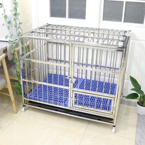 Solid Stainless Steel Dog Cage Metal for Large Dogs Corrosion-resistant Large Dog House with Toilet Pets Kennel Dog Accessories