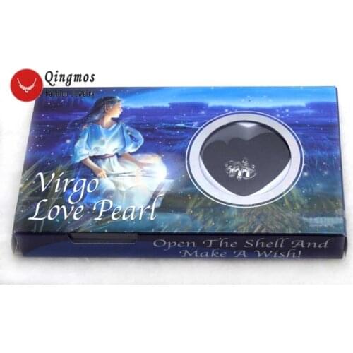 Qingmos Constellation Gift Wish Pearl Virgo Pendant Necklace for Women with Oyster Love Pearl Chokers Necklace 17" Chain-3637