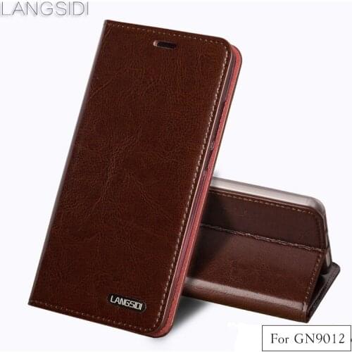 Luxury Flip three card oil wax skin flip phone holster For Gionee GN9012 phone case all handmade custom