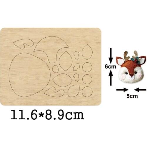 Christmas Jewelry Deer Head Wood Cutting Dies keychain Bag Steel Mold Leather Bag Suitable for Die Cutting Machine on the Market