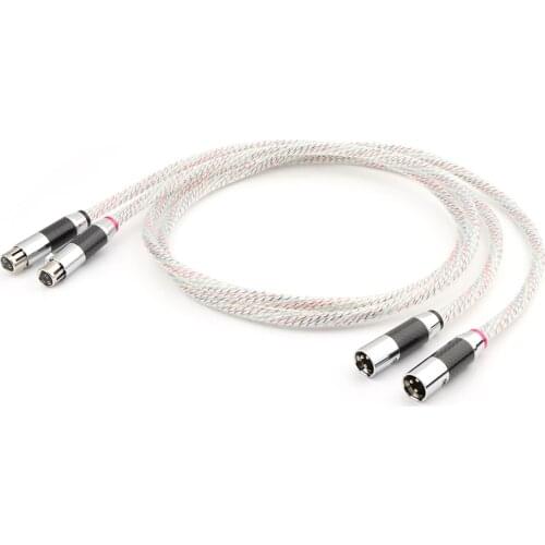 Hifi XLR Balanced Interconnect Cable With Carbon Fiber XLR Plug 3Pin Male to Female Audio Balanced Cord Cable