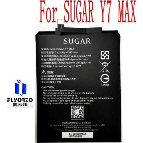 100% New High Quality 4000mAh SUGAR Y7 MAX Battery For SUGAR Y7 MAX Mobile Phone