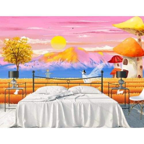 XUE SUCustomized large mural wallpaper cartoon living room bedroom TV background wall