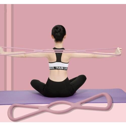 Yoga Pilates Fitness Belt 8 Shaped Elastic Tension Rope Chest Expander Fitness Equipment Waist Training Gym Accessories Sport