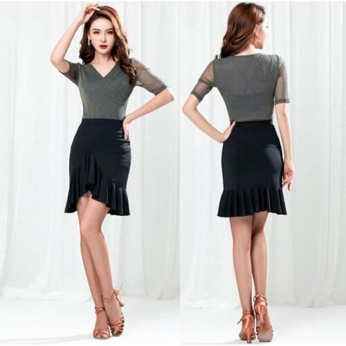Latin Dance Tops Women Practice Clothes Adult New Latin Dance Skirt Suit Professional Latin Dance Competition Dresses SL1865