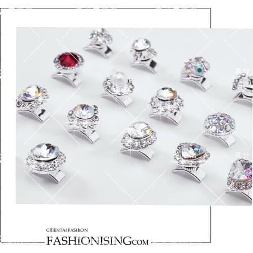 1Pc Spinning 3D Nail Art Alloy Jewelry Rhinestone Charm Rotational Accessories Crystal Glass For Manicure Nails Decorations #45