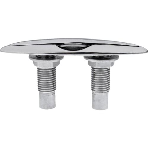 1 Pcs High Polished 6 inch Premium 316 Stainless Steel Marine Boat Pull Up Pop Up Rope Cleat Mooring Deck Hardware