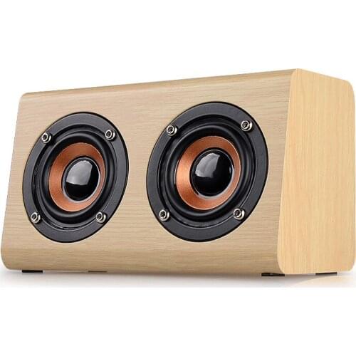 10W Portable Wood Bluetooth Speaker Wireless Home Phone Computer Desktop Support TF Card AUX Bass Subwoofer