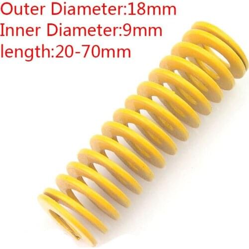 2Pcs Long Light Load Stamping Compression Mould Die Spring Outer Diameter 18mm Inner Diameter 9mm Length 20-70mm