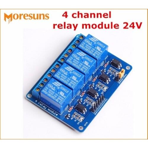 Fast Free Ship 10pcs/lot 24V 4 channel relay module opto-isolator module control board for arduino PIC ARM DSP AVR Raspberry Pi