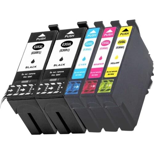5 pack Compatible Ink Cartridge for epson 35XL T3591 for Epson Workforce Pro WF-4720DWF WF-4725DWF WF-4730DTW Printers inkjet