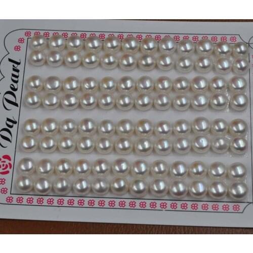 AAA wholesale 1 card 7mm button half drilled freshwater cultured pearl