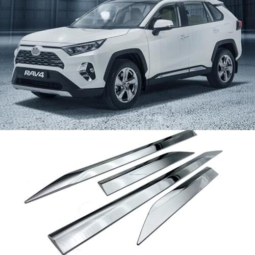 ABS Chrome Car Side Door Body Molding Trim Strips Fit For Toyota RAV4 RAV 4 2019 2020 Accessories