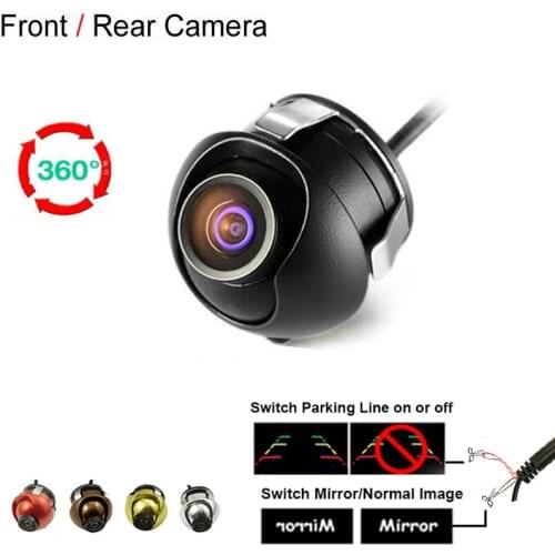 360 Degree Rotation Car Camera Rear / Front View Wide Angle Metal Reversing Backup Camera Night Vision 12V