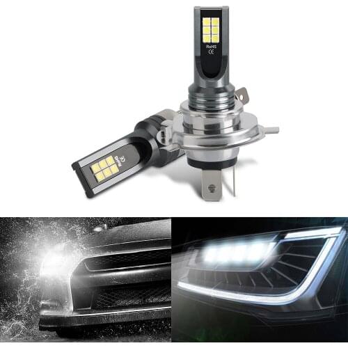 2x Car LED Fog Lights H1 H3 H7 H11 Auto DRL Daytime Running Lamp Motorcycle Car H4 Headlight Front Bulb 3030 SMD 12v 6000k Diode