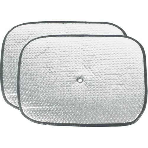 X Autohaux 2 Pcs Vehicle Car Silver Tone Plastic Window Sunshade 43cm X 35cm