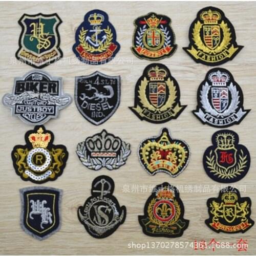 Free shipping 16pcs/lot embroidered fabric Iron on Sew on sport football sticker patches badges for clothes kids clothing patch