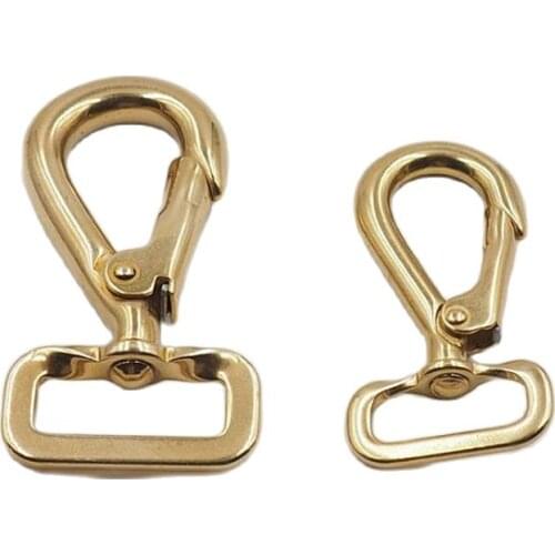 1 Pcs Big Size Solid Brass Snap Hook Square Swivel Eye Clasps Buckle Leather Craft Bag Strap Belt Webbing Pet Collar Accessories