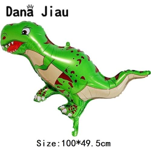 Dana Jiau green dinosaur foil toy Balloon Birthday party decoration Kids animal zoo theme Inflate helium Ballon decorate balls