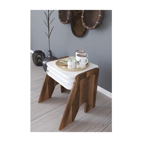 Wooden Coffee Table White Tables Nested Center Table Side Tables Wooden Side Tables 45 Cm Rectangular Table