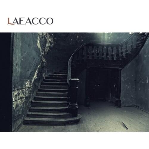 Laeacco Old Vintage Stairwell Stairs Brick Wall Cement Floor Photographic Backdrop Photography Background Photo Studio Photocall