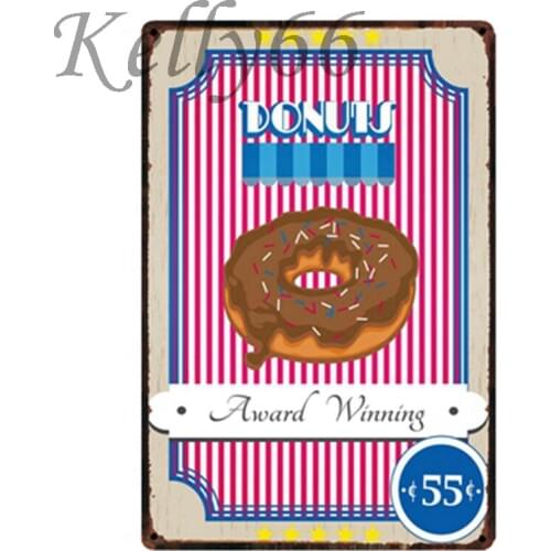 [ Kelly66 ]DONUTS Metal Sign Tin Poster Home Decor Bar Wall Art Painting 20*30 CM Size y-1511
