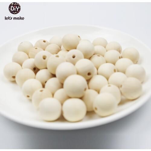 Lets Make 16mm Round Maple Wood Beads 500pc Unfinished DIY Accessories Chew Beads Baby Seat Hanging Materials Wooden Teether