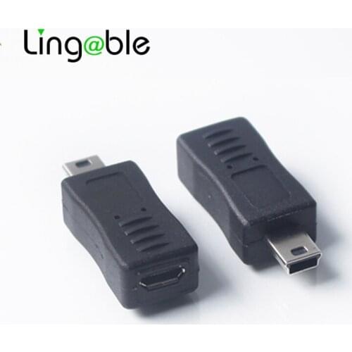 Lingable USB 2.0 Adapter Wholesale Mini USB 5pin Male to Micro USB Female Adapter Converter Connector Data Sync for MP3 MP4 Car