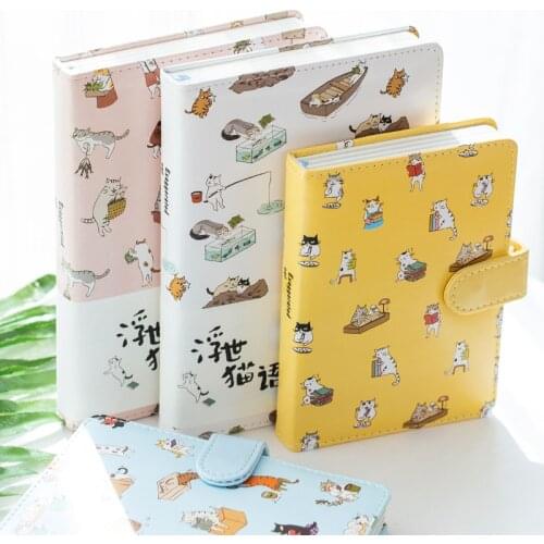 Cute Cat Illustration Weekly Planner Notebook Agenda 2020 PU Travel Diary Note Book Notepad Journal Supplies School Stationery