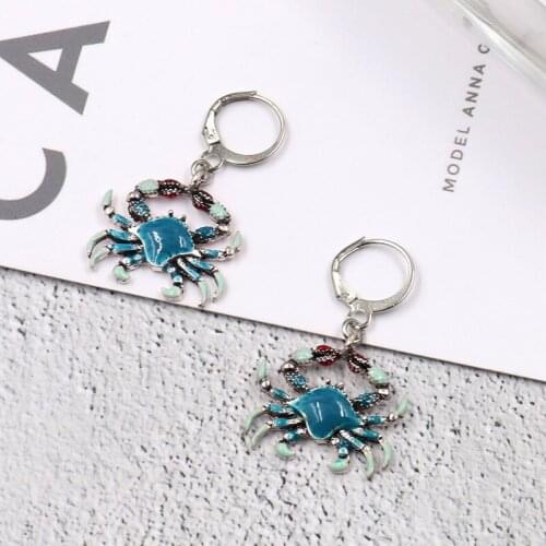 Fashion Colorful Crab Earrings Animal Earrings Charm Women Beach Leisure Party Jewelry Girl Gift Travel Accessories