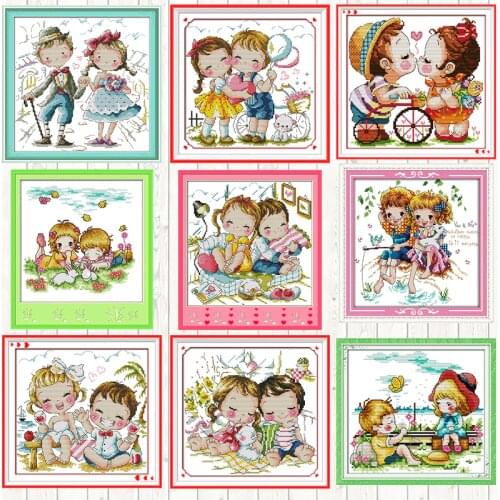 Our Love DIY Needlework Crafts Handmade 14CT 11CT Counted Stamped Cross Stitch Embroidery Kits DMC Cotton Thread Printed Canvas