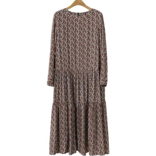 New Plus Size 2021 Spring European Style Floral Female Vestidos Long Sleeve Women Loose Dresses Street Female Dress Robe Clothes