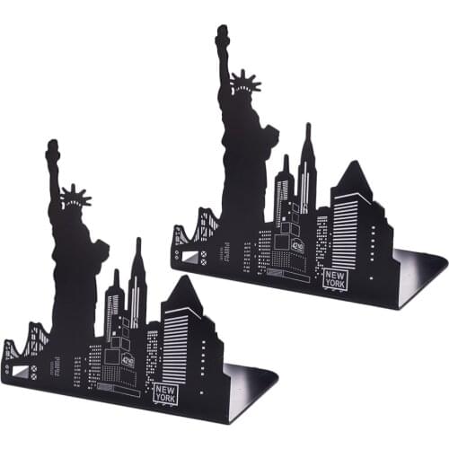 1 Pair of Statue of Liberty Shape Bookends Multi-Functional Book Stoppers Creative Metal Book Stand Book Organiser Durable Book