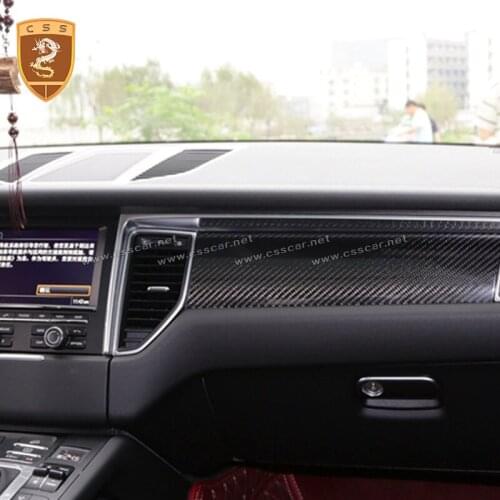 Porscher 7 pieces Carbon Fiber Interior Trim For Macan Armrest Frame Sticker Trims Inner macan car Accessories Decoration 00373