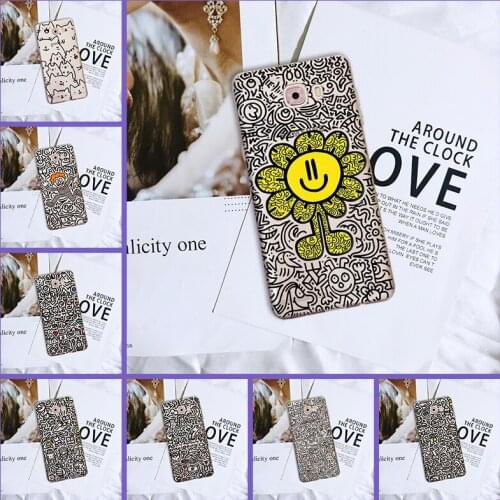 Cartoon Cat Flower Black Cute Funny Phone Case For Samsung Galaxy C5 C7 C9 Pro Silicone Back Cover For Samsung Galaxy C5 C7 C8