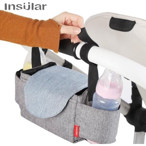 Insular Baby Stroller Bag Mummy Diaper Bag Hanging Basket Storage Organizer Baby Travel Feeding Bottle Bag Stroller Accessories