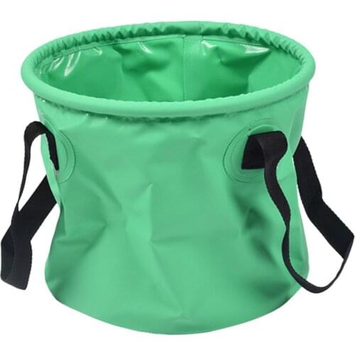 Large Capacity Water Bucket Container, Outdoor Camping Travel Liquid Folding Pack Carrier, Multi-Purpose Wash Bag - (Green)