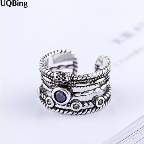 Wholesale 925 Sterling Silver Vintage Retro Devils Eye Open Rings Women Jewelry