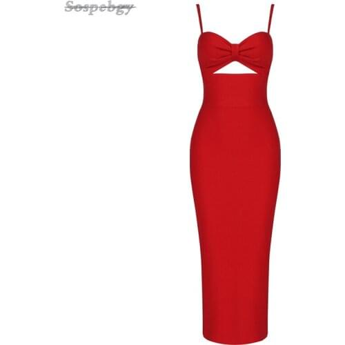 Summer Womens Bandage Long Dress Sexy V-neck Spaghetti Strap Solid Color Bodycon Dress 2021 Elegant Celebrity Club Party Dress