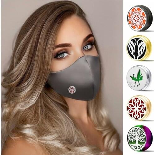 12mm 316L Stainless Steel Aromatherapy Essential Oil Face Clip Diffuser Locket with Strong Magnet Buckle Make as Brooches