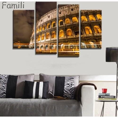 4Panel Landscape from Badia Italy nature mountain landscape Living room home wall modern art decor posters,wall pictures