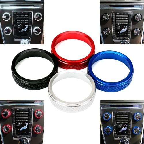 4pcs/set Car Air Conditioning Heat Control Switch AC Knob Ring for Volvo XC60 S60 V60 S80 V40 S60 Aluminum Cover