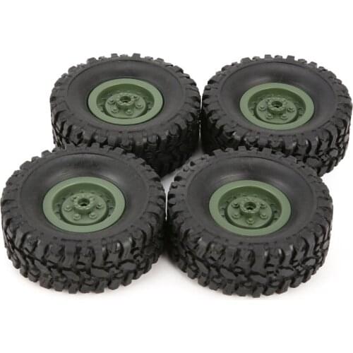 4pcs Rubber Wheel Rim Tire Tyre for RC 1/16 Climbing Crawler Car WPL B-1/B-24/C-14/C-24/B-16 Truck Part Spare Part Accessories