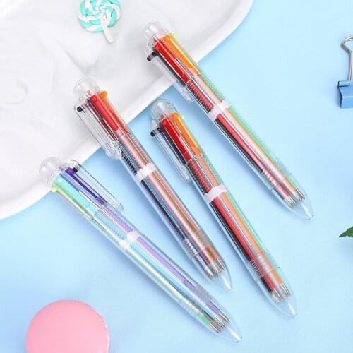 5pcs/set 6 Color Creative Stationery Cute Multi-color Ballpoint Pen Colorful Stationery Creative School Office School Supplies