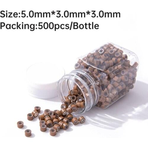 Hair Ring 500 Pcs 5.0mm*3.0mm Microring Con Vite Silicone Micro Rings/beads for Hair Extensions Optional Hair Extensions Tools