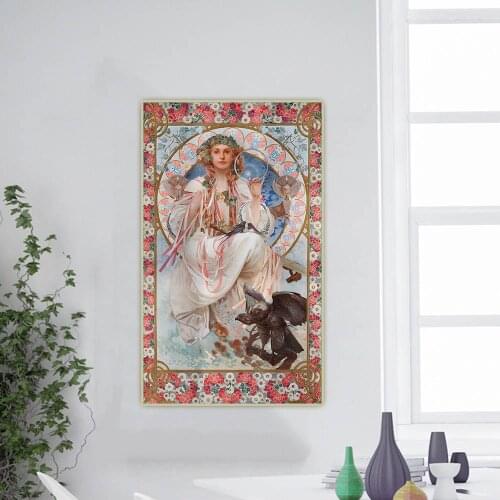 Citon Alphonse Mucha《Portrait of Josephine Crane-Bradley as Slavia》Canvas Art Oil Painting Picture Wall Decor Home Decoration