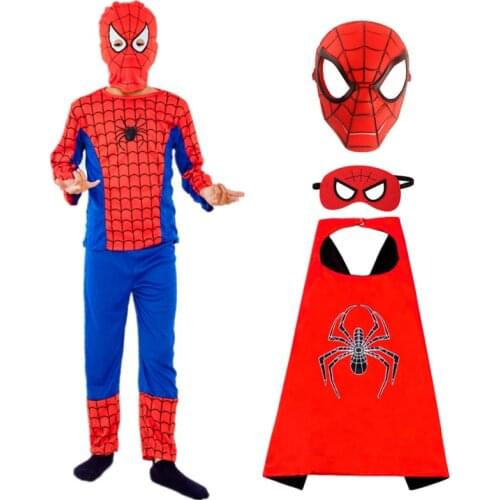 Halloween Children Extraordinary Spider-Man Cosplay Costume Boys and Girl Party Holiday Party Cosplay Costumes and Hero Cloak