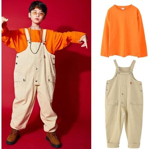 2021 Hip Hop Dance Costumes For Kids Loose Hiphop Suit Children Jazz Performance Costumes Street Dance Stage Outfits DN7664