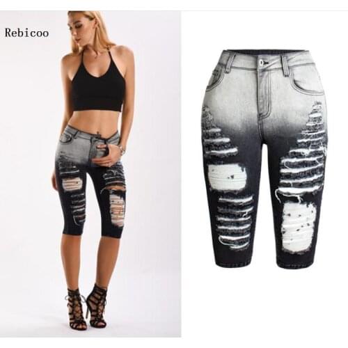 Boyfriend Hole Ripped Jeans Women Pants Cool Denim Vintage Straight Jeans For Girl Mid Waist Casual Female Slim Mom Jeans